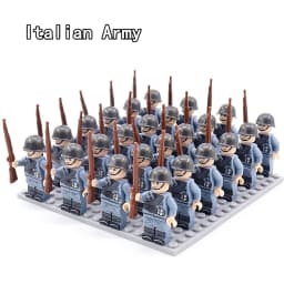 WW2 24pcs/Lot Military Soldiers Building Blocks Set Weapons Soviet US UK China France Army Action Figures Bricks Toys Kids Gifts