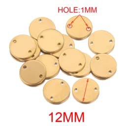 20pcs Stainless Steel Double Hole Texture Circle Ring Gold Plated Charm Earrings Conectors for Jewelry Making Supplies Wholesale