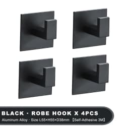 Black Self-Adhesive Wall Hooks For Hanging Keys Clothes Hanger Door Metal Robe Hook Coat Rack Towel Holder Bathroom Accessories
