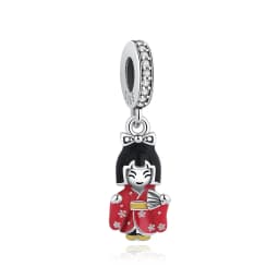 925 Sterling Silver Charms Fortune Cat Chinese New Year Pendant Beads Japanese Girl Fit Brand Bracelets Necklaces Women Jewelry