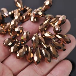 Solid Color Teardrop Faceted Crystal Glass 12x6mm 16x8mm 20x10mm Top Drilled Pendant Drops Loose Beads for Jewelry Making DIY
