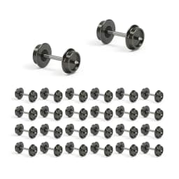 Evemodel Wheelsets 24pcs N Scale 33" Metal DC Wheels Metal Axle for Model Trains Trucks HP05150