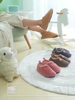 Autumn Winter 1-9 Years Old Children Plush Floor Sock Shoes Child Soft Sole Walking Shoes Indoor Home Anti-slip Kids Slippers