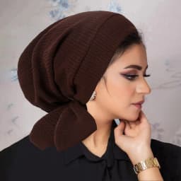 Ramadan Solid Color Crinkle Turban Hijab Hats Long Tail Head Wraps Elastic Muslim Hats Breathable Chemo Cap For Women Girls