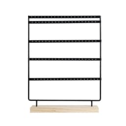 5-Tiers 100 Holes Earring Display Holder,Metal 3 Layers Jewelry Storage Organizer Wood Base Stand Tree,Ear Stud Rack Gift