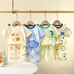 Children's Short Sleeve Cotton Summer Baby Pajamas Set Children's Clothing
