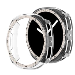 PC Case+Metal scale For Samsung galaxy watch 8 44 40mm Accessories Hollow Protective Bumper shell For galaxy watch 8 cover 44mm