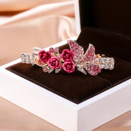 Crystal Floral Hairpin Girl Ladies Hairwear Jewelry For Women Rhinestone Alloy Hair Clip Party Barrettes Leaf AE024