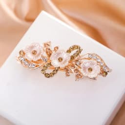 Crystal Floral Hairpin Girl Ladies Hairwear Jewelry For Women Rhinestone Alloy Hair Clip Party Barrettes Leaf AE024