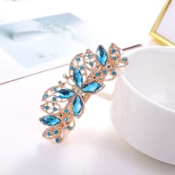 Crystal Floral Hairpin Girl Ladies Hairwear Jewelry For Women Rhinestone Alloy Hair Clip Party Barrettes Leaf AE024