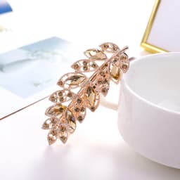 Crystal Floral Hairpin Girl Ladies Hairwear Jewelry For Women Rhinestone Alloy Hair Clip Party Barrettes Leaf AE024