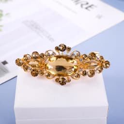 Crystal Floral Hairpin Girl Ladies Hairwear Jewelry For Women Rhinestone Alloy Hair Clip Party Barrettes Leaf AE024