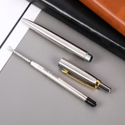 Luxury qualitymetal Ballpoint Pen stainless steel color Press signature pen ball point pen Stationery Office Supplies new