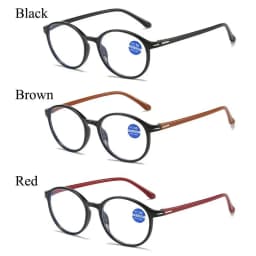 Retro Strength 1.0x ~ 4.0x Readers Presbyopia Eyeglasses Anti-blue Light Glasses Oval Frame Reading Glasses