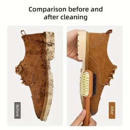 1Pc Revamp and Protect Your Suede: 2-in-1 Cleaning Eraser & Bristle Brush for Easy Scuff and Stain Removal – Essential Footwear