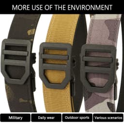 TUSHI EDC Hard Tactical Belt for Men Metal Automatic Buckle IPSC Gun Belt 1100D Nylon Military Belt Outdoor Sports Girdle Male