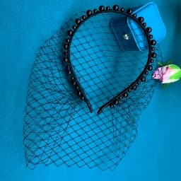 JM26 Tulle Cage Veil with Pearls Wedding Birdcage Veil with Headband face Cover Bride Headdress Wedding Accessories Mariage