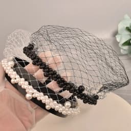 JM26 Tulle Cage Veil with Pearls Wedding Birdcage Veil with Headband face Cover Bride Headdress Wedding Accessories Mariage
