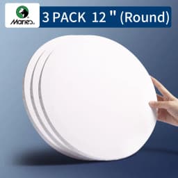 Marie's 3 Pack Stretched Canvas with 6x6", 8x8", 12x12", 12x16" and 16x20", 100% Cotton Primed White Rectangular Wooden Framed