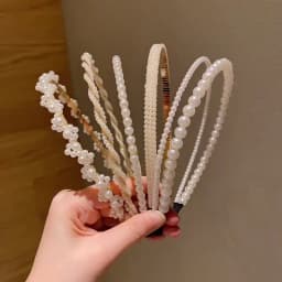 5 Pieces of Girls' Princess Hair Accessories, Children's Imitation Pearl Hairbands, Birthday Hairpins, Baby Flower Girl Headbands
