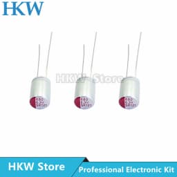 10pcs New DIP Solid Electrolytic Capacitor Super Low ESR 6.3V 16V 25V 35V 50V 100UF 270UF 470UF 220 330 560 680 UF 820UF 1000UF
