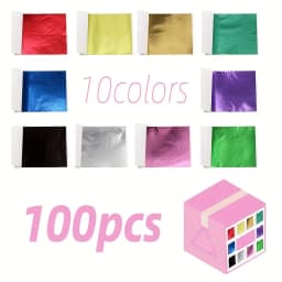 100pcs Art Craft Design Paper Sheets Practical Pure Shiny Gold Silver Rose gold Leaf for Gilding DIY Craft Party Decoration