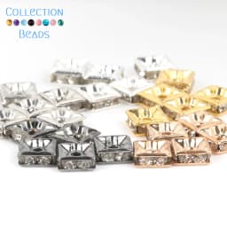 Gold Color Silver Color Square Rhinestone Rondelles Crystal Spacer Beads For Jewelry Making DIY Bracelet Necklace Accessories