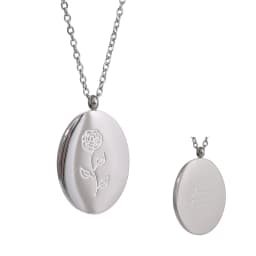 Yhpup 316 Stainless Steel 12 Month Birth Flower Floral Pendant Necklace Mother Sister Giff PVD Collar Golden Necklace Waterproof