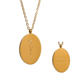 Yhpup 316 Stainless Steel 12 Month Birth Flower Floral Pendant Necklace Mother Sister Giff PVD Collar Golden Necklace Waterproof