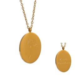 Yhpup 316 Stainless Steel 12 Month Birth Flower Floral Pendant Necklace Mother Sister Giff PVD Collar Golden Necklace Waterproof