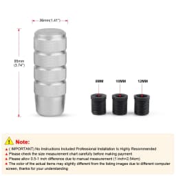 Universal 95mm Non-Slip gear stick Gear Shift Knob M8 M10 M12 Universal Car Manual Transmission Aluminum gear shifter knob