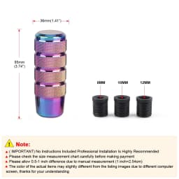 Universal 95mm Non-Slip gear stick Gear Shift Knob M8 M10 M12 Universal Car Manual Transmission Aluminum gear shifter knob