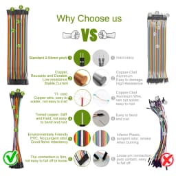 40-120Pcs 10cm 20cm 30cm Dupont Cable Jumper Wire Kit Male Female 24AWG Copper Long Ribbon Connector Set for DIY Breadboard Line
