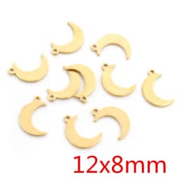 10pcs/lot 316 Stainless Steel Gold Plated Tree Moon Butterfly Small Charms Pendant For Necklace DIY Jewelry Making