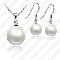 Genuine 925 Sterling Silver Bridal Jewelry Sets Pearl Fashion Jewelry Women Girls Engagement Anniversary Fine Gift Wholesale