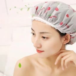 5pcs Waterproof Shower Cap WOMEN'S Household Bathing Anti-oil Smoke Hair Care Shower Cap Dry Hair Cap
