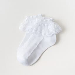 4 Pairs Girls Lace Ruffle Socks Adorable Princess-Style Kids Dance-Ready Socks with Frilly Trim