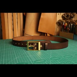 Retro Brass Buckle Handmade Distressed Men's Belt Modern and Versatile Cowhide Amekaji Style Belt