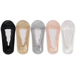 5 Pairs/Lot Socks Women's Lace Invisible Summer Transparent Short No-Show Ankle Set White Low Cut Silicone Non-Slip Boat Sock