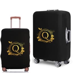 Suitcase Cover Luggage Cover Wreath 26 Letter Pattern Travel Elastic Duffle Luggage Dust Covers For 18-28 Inch Suitcase