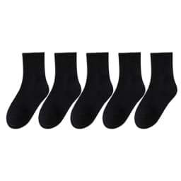 5 Pairs Kids Socks Breathable Comfortable For Boys Girls White Black Sport Socks