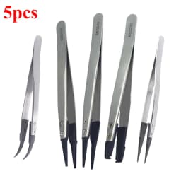 1-5PC Watch Hands Installation Work Tweezers Straight Elbow Handle Stainless Antistatic Plastic Tweezers ESD-259 ESD-259A ESD-7A