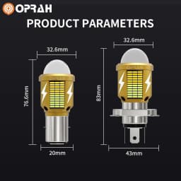 Oprah H4 LED Motorcycle Headlight Bulb H6 BA20D Led Moto Light High Low Beam White Yellow Lamp Canbus For Yamaha Kawasaki Suzuki