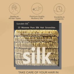 100% Silk Hair Scrunchies Silk Hair Ties Hairbands Skinny Ponytail Holders Hair Care Accessories 6pcs Box Anti Slip Hair Care