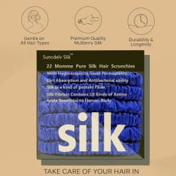 100% Silk Hair Scrunchies Silk Hair Ties Hairbands Skinny Ponytail Holders Hair Care Accessories 6pcs Box Anti Slip Hair Care