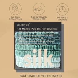 100% Silk Hair Scrunchies Silk Hair Ties Hairbands Skinny Ponytail Holders Hair Care Accessories 6pcs Box Anti Slip Hair Care