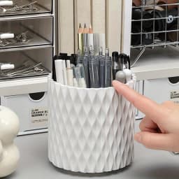 Desk Storage Box, Pen Holder Stationery, Pencil Accessories Storage, Suitable for University, Home, Office, 5 Compartments, 3 Co