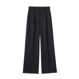 HXAO Women's Formal Pants Office Wear Women Striped Grey Black Pants Woman High Waist Baggy Suit Pants Casual Wide Leg Trousers