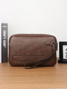 Minimalist Retro Handbag Fashion Business Casual Portable Large Capacity Multifunctional Wristlet Clutch Bag Cell Phone Bag