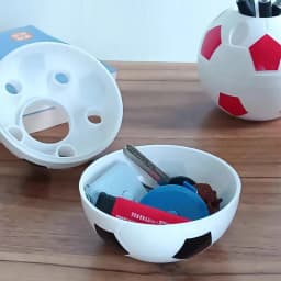 Student Pen Holder Creative Round Football Shaped Multifunctional Plastic Storage Box Football Shape Desktop Decoration
